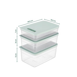 Hermia Set de 3 Cajas de Almacenaje Azul HK3LU